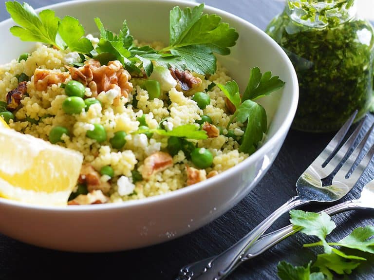 Couscous Salad with Basil Vinaigrette Living Vegan