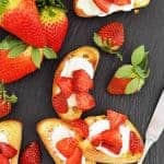 Strawberry Crostini with Whipped Vegan Ricotta