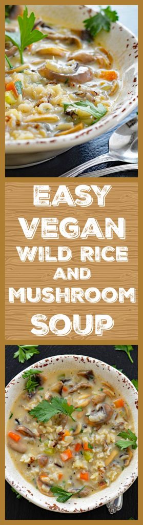 Easy Vegan Wild Rice and Mushroom Soup