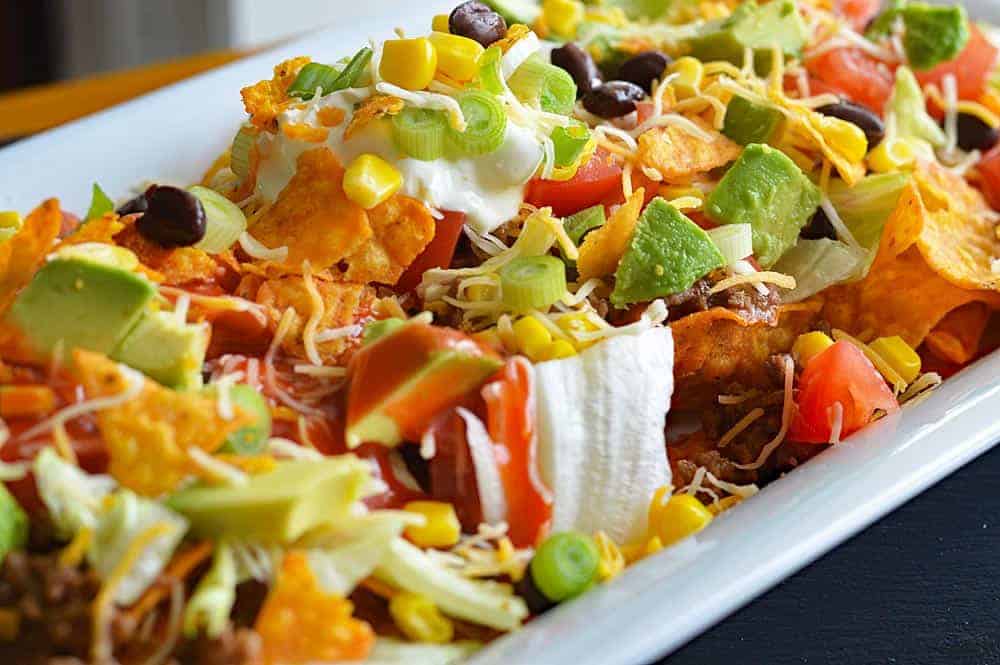 Vegan Dorito Taco Salad Recipe with Catalina Dressing