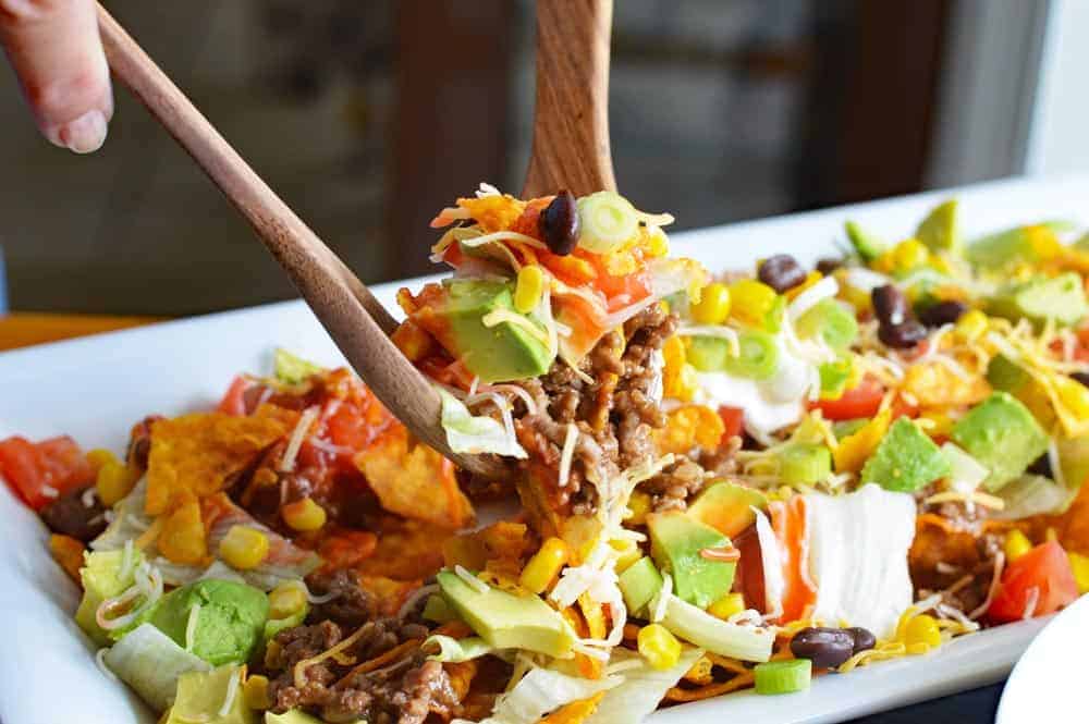 Vegan Dorito Taco Salad Recipe with Catalina Dressing