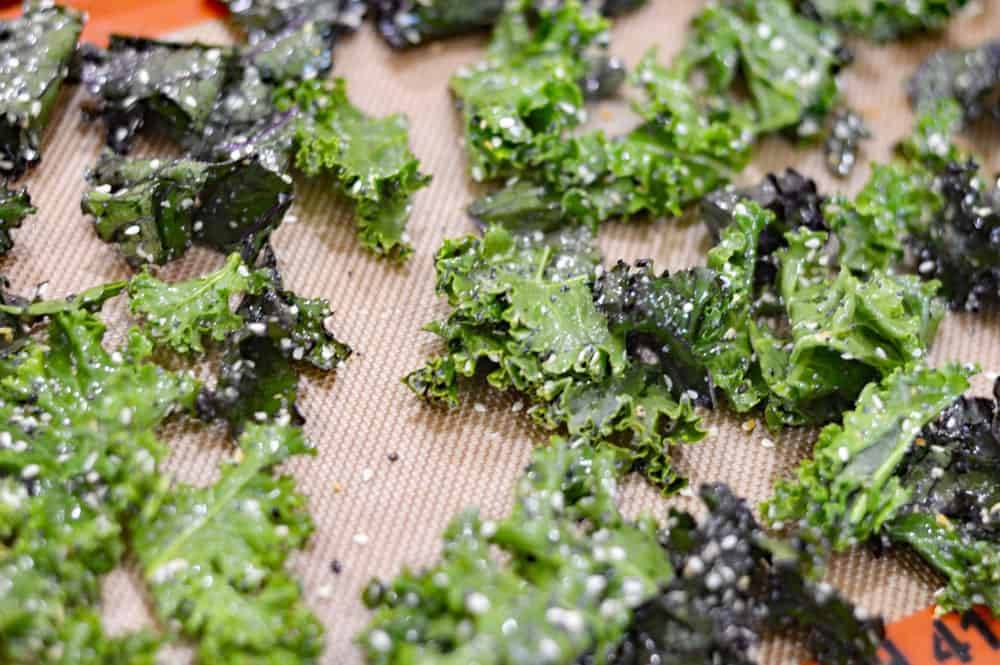 Everything But The Bagel Kale Chips ready to bake