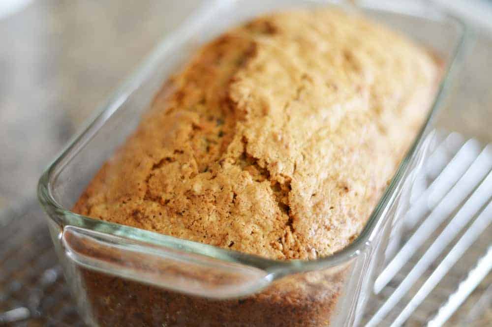 Baked loaf of Zucchini Bread Recipe