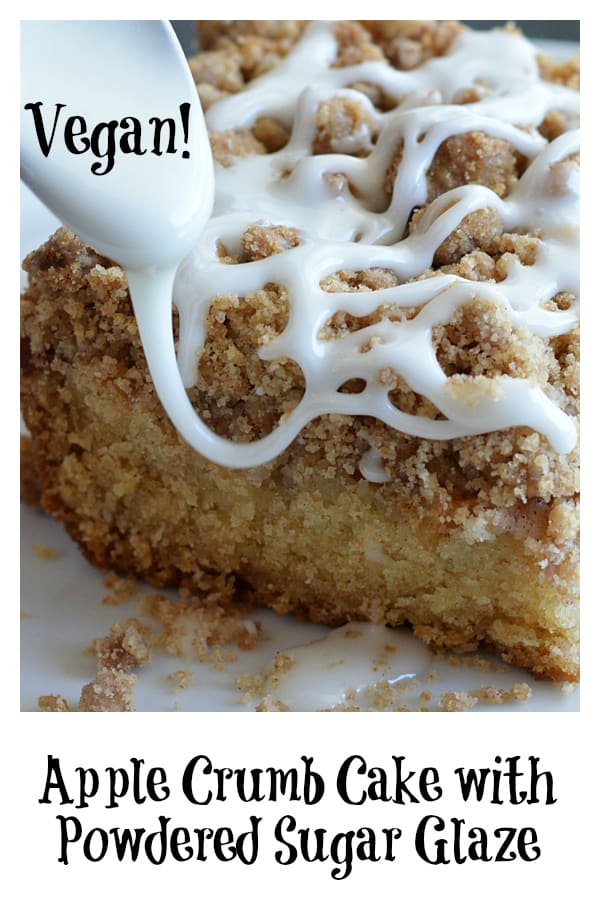 Pinterest Pin Apple Crumb Cake with Powdered Sugar Glaze