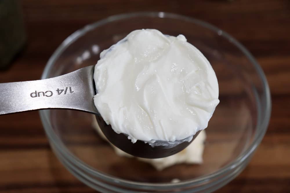Vegan Sour Cream in a measuring cup