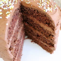 Taking a slice out of Vegan Chocolate Mayonnaise Cake