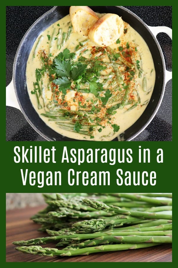 Pinterest image for Asparagus with Cream Sauce