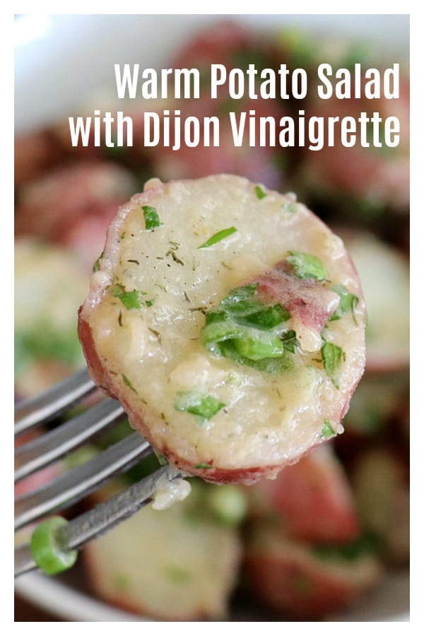 Pinterest image for Warm Potato Salad with Dijon Vinaigrette