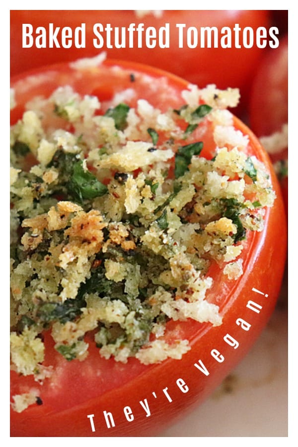 Pinterest image for Baked Stuffed Tomatoes