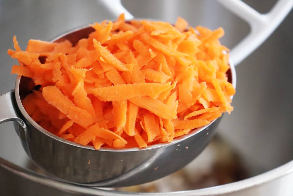 Adding shredded carrots