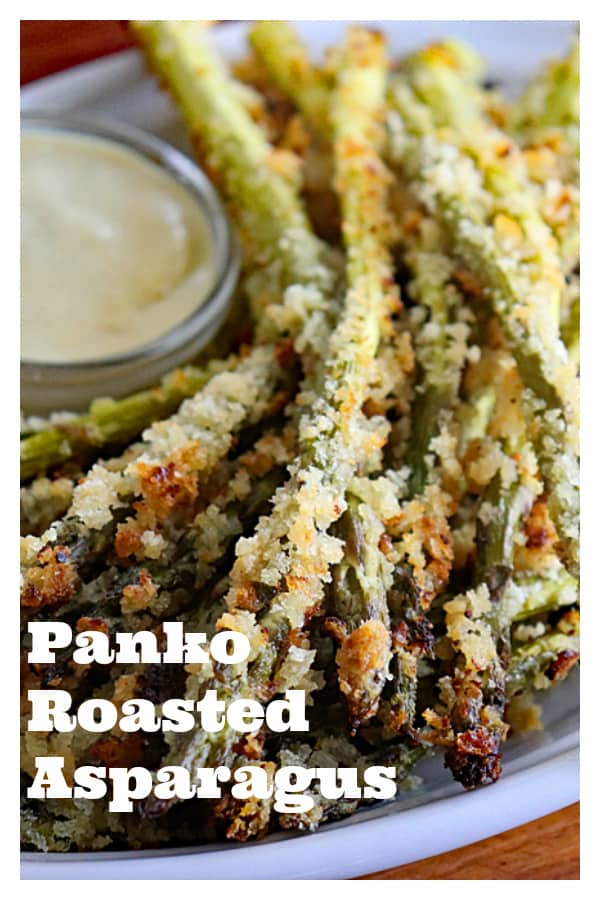 Pinterest image for Panko Roasted Asparagus