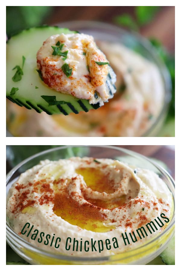 Pinterest image for Classic Chickpea Hummus Recipe