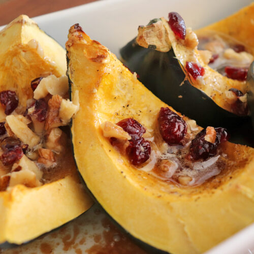Roasted Acorn Squash with Walnuts and Cranberries Living Vegan