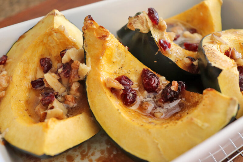Roasted Acorn Squash with Walnuts and Cranberries Living Vegan
