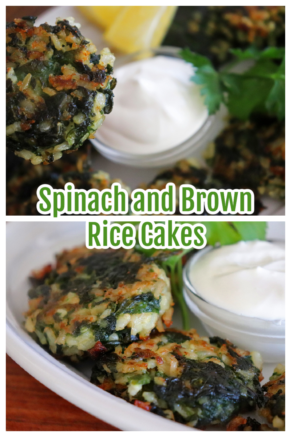 PIN for Vegan Spinach and Brown Rice Cakes