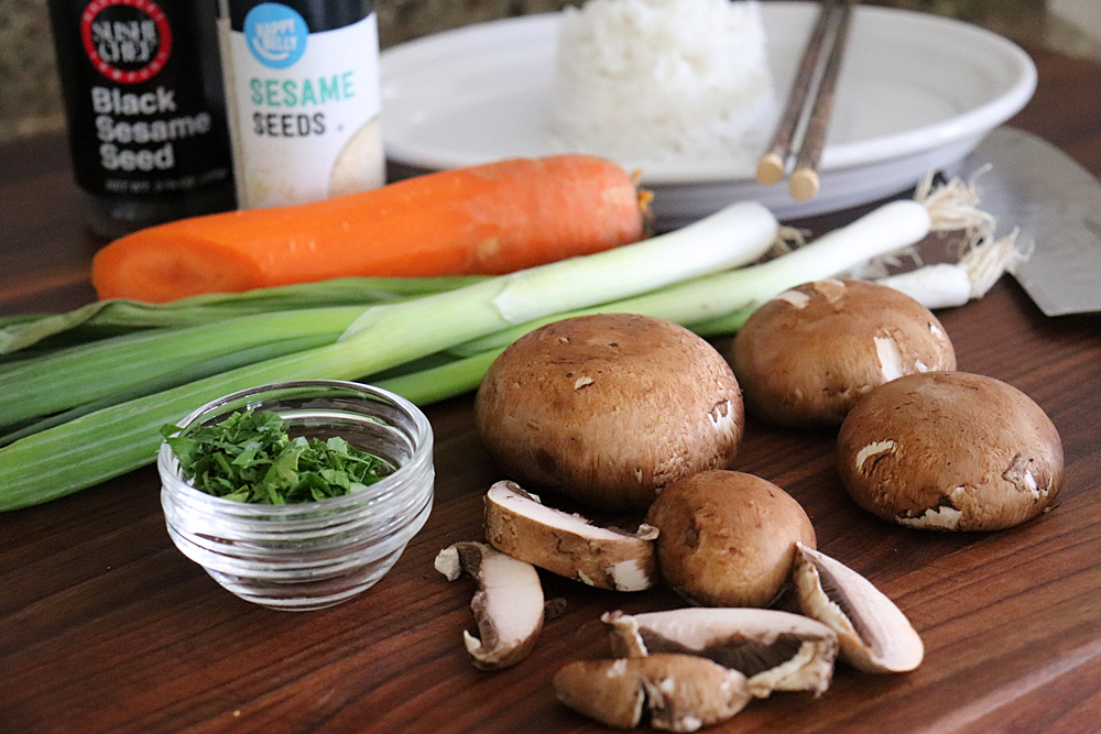 Veggies for Easy Vegan Teriyaki Mushrooms