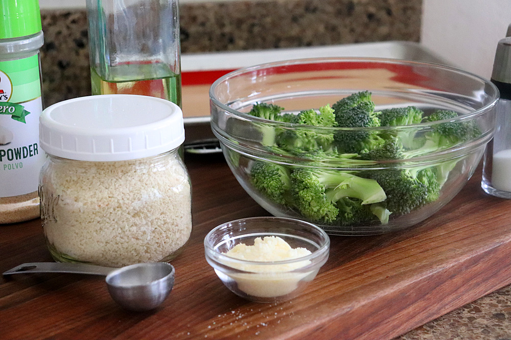 Ingredients for Vegan Parmesan Roasted Broccoli