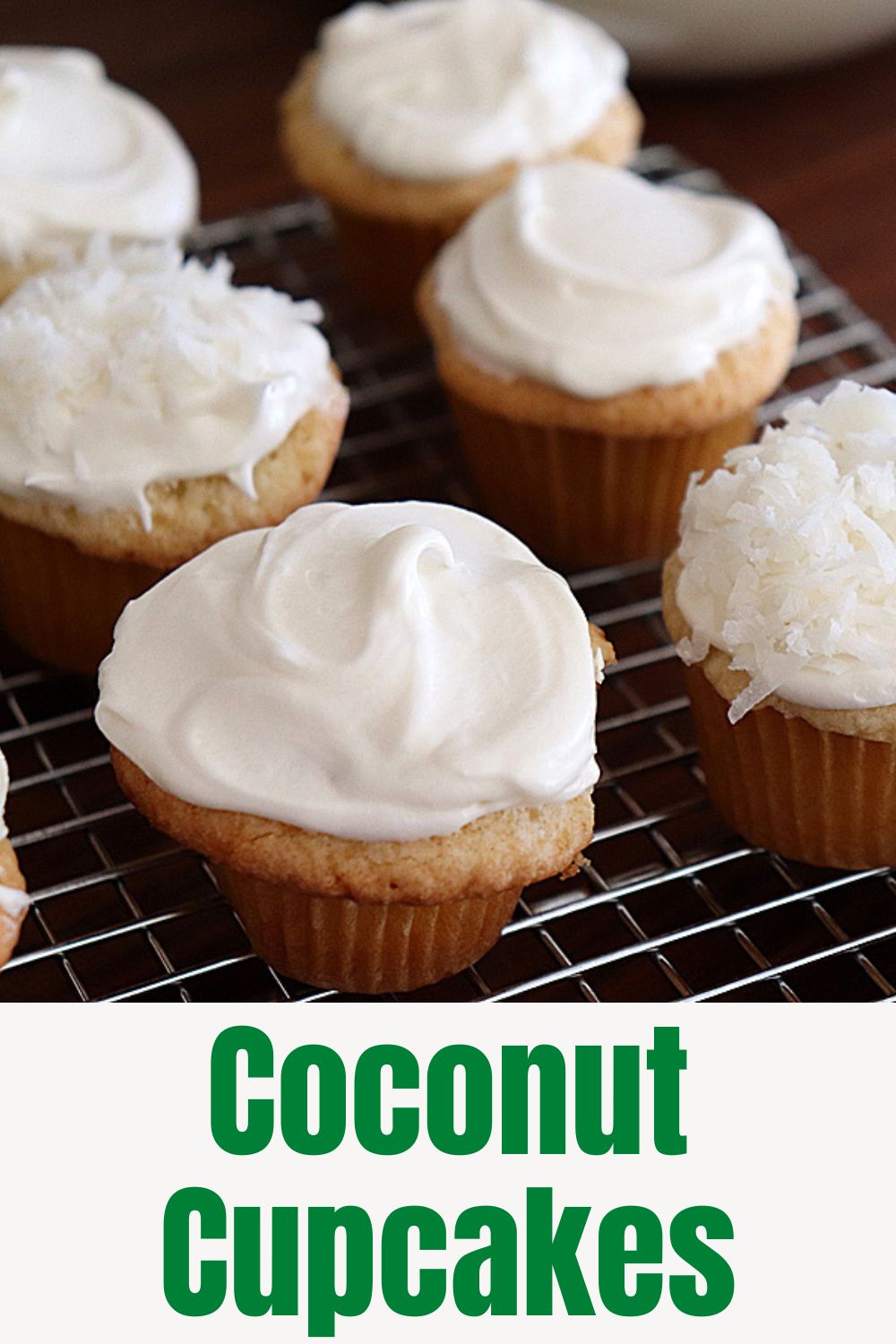 PIN for Vegan Coconut Cupcakes with Coconut Frosting