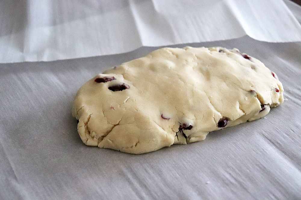 Bring dough together in parchment paper