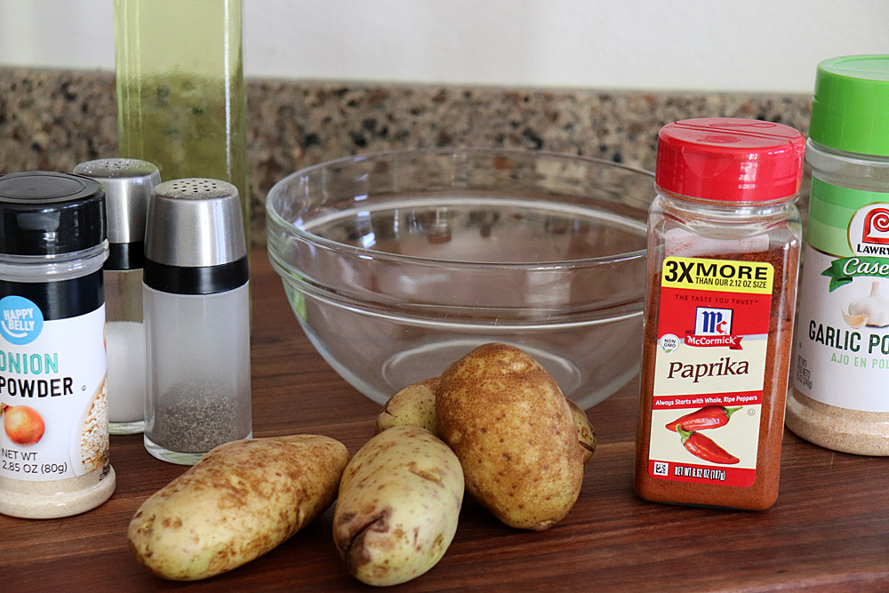 Ingredients for Crispy Baked Potato Wedges