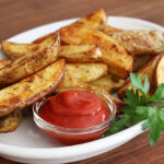 Plated Crispy Baked Potato Wedges